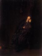 REMBRANDT Harmenszoon van Rijn An old man asleep at the Hearth (mk33) oil painting picture wholesale